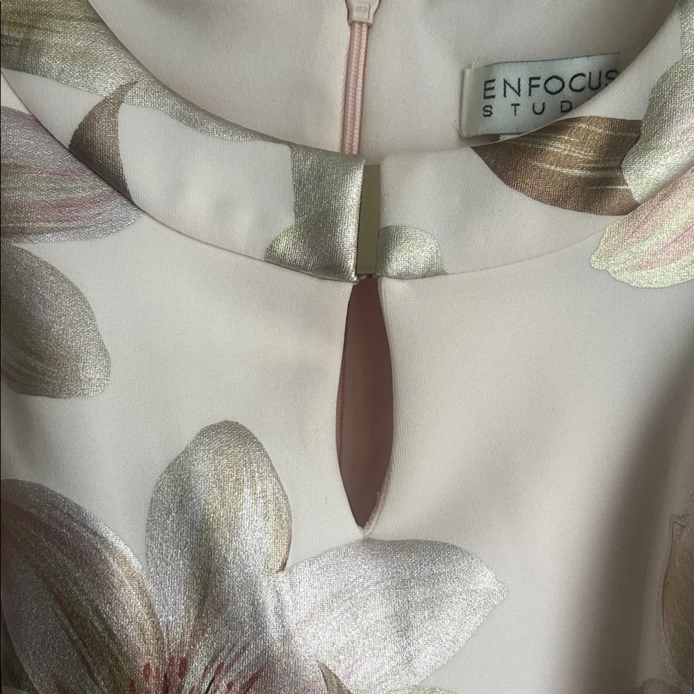Enfocus Studio sleeveless boat-neck floral print midi dress size 8 NWT - Picture 4 of 8